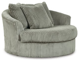 Lindyn Fog Super Chaise with Oversized Swivel Chair (Online Special Price) - Ornate Home