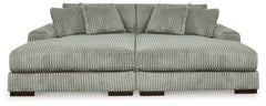 Lindyn Fog Super Chaise with Oversized Swivel Chair - Ornate Home