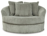 Lindyn Fog Super Chaise with Oversized Swivel Chair - Ornate Home