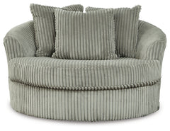 Lindyn Fog Super Chaise with Oversized Swivel Chair - Ornate Home