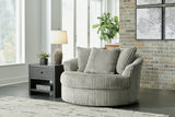 Lindyn Fog Super Chaise with Oversized Swivel Chair - Ornate Home