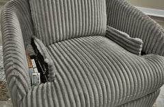 Tie-Breaker Fog Swivel Glider Recliner - Ornate Home