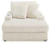 Lindyn Ivory 2-Piece Sectional, Chaise and Oversized Ottoman (Online Special Price) - Ornate Home
