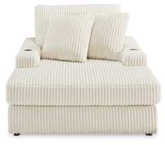 Lindyn Ivory 2-Piece Sectional, Chaise and Oversized Ottoman - Ornate Home