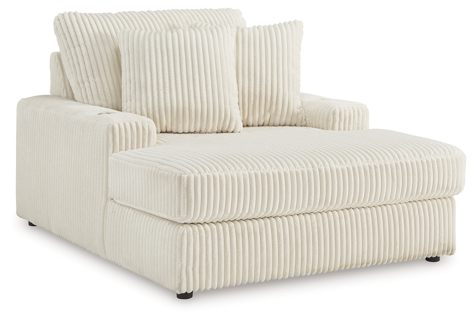 Lindyn Ivory 2-Piece Sectional, Chaise and Oversized Ottoman - Ornate Home