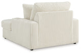 Lindyn Ivory 2-Piece Sectional, Chaise and Oversized Ottoman - Ornate Home