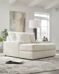 Lindyn Ivory Chaise w/ 2 Cup Holders & USB Charging Port - Ornate Home