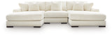 Lindyn Ivory 3-Piece Sectional with Double Chaise (Online Special Price) - Ornate Home