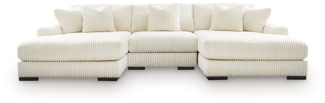 Lindyn Ivory 3-Piece Sectional with Double Chaise (Online Special Price) - Ornate Home