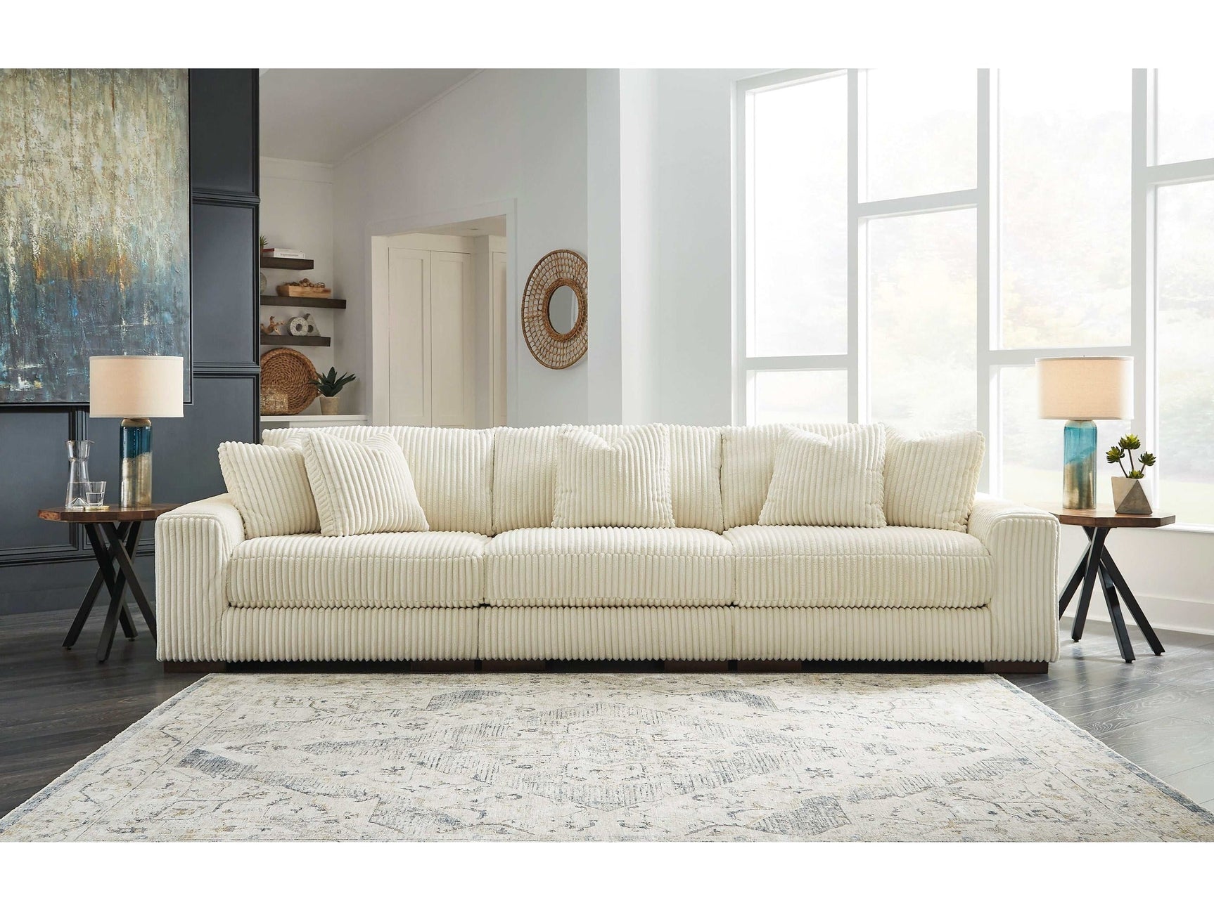 Lindyn Ivory 3pc Sectional Sofa (Online Special Price) - Ornate Home