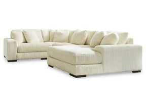 Lindyn Ivory 4-Piece RAF Chaise Sectional - Ornate Home