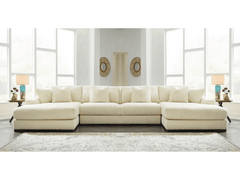 Lindyn Ivory 4pc U Shape Double Chaise Sectional - Ornate Home