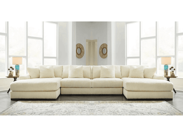 Lindyn Ivory 4pc U Shape Double Chaise Sectional - Ornate Home