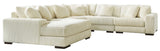 Lindyn Ivory 5pc LAF Chaise Sectional (Online Special Price) - Ornate Home