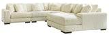 Lindyn Ivory 5pc RAF Chaise Sectional (Online Special Price) - Ornate Home