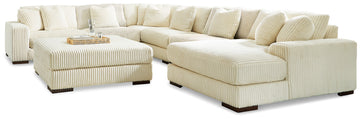 Lindyn Ivory 6-Piece Sectional with Chaise and Ottoman - Ornate Home
