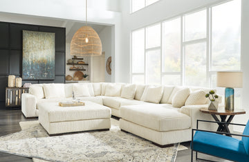 Lindyn Ivory 6-Piece Sectional with Chaise and Ottoman - Ornate Home