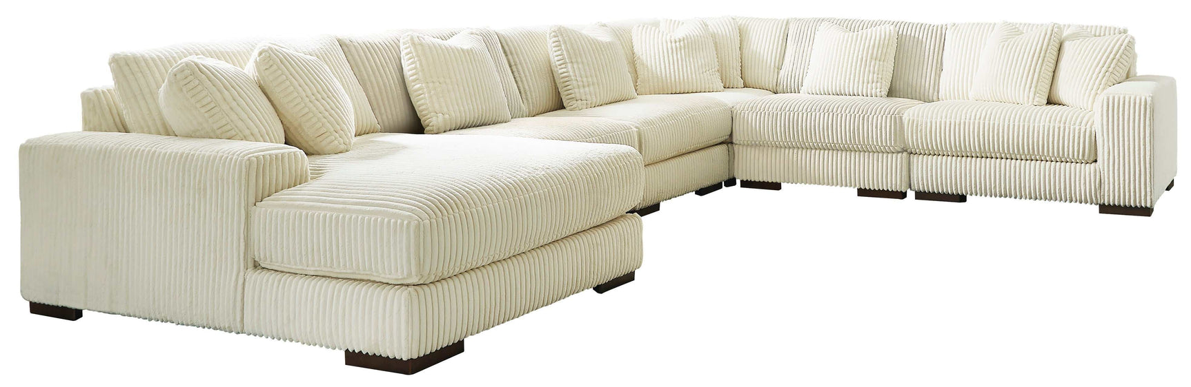 Lindyn Ivory 6pc LAF Chaise Sectional - Ornate Home
