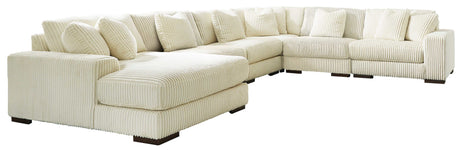Lindyn Ivory 6pc LAF Chaise Sectional - Ornate Home