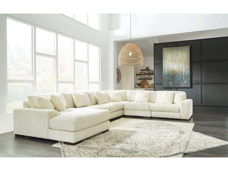 Lindyn Ivory 6pc LAF Chaise Sectional - Ornate Home