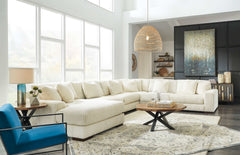 Lindyn Ivory 6pc LAF Chaise Sectional - Ornate Home