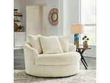 Lindyn Ivory Oversized Swivel Accent Chair (Online Special Price) - Ornate Home