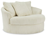 Lindyn Ivory Oversized Swivel Accent Chair (Online Special Price) - Ornate Home