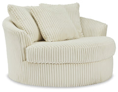 Lindyn Ivory Oversized Swivel Accent Chair - Ornate Home
