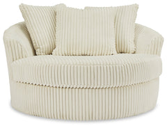 Lindyn Ivory Oversized Swivel Accent Chair - Ornate Home