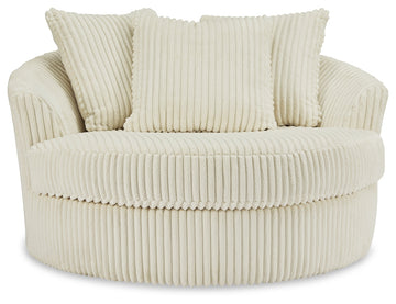 Lindyn Ivory Oversized Swivel Accent Chair - Ornate Home