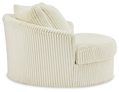 Lindyn Ivory Oversized Swivel Accent Chair - Ornate Home