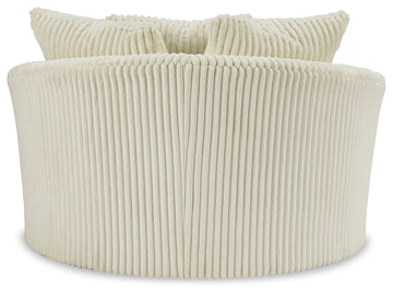 Lindyn Ivory Oversized Swivel Accent Chair - Ornate Home