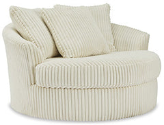Lindyn Ivory Oversized Swivel Accent Chair - Ornate Home