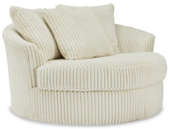 Lindyn Ivory Oversized Swivel Accent Chair - Ornate Home