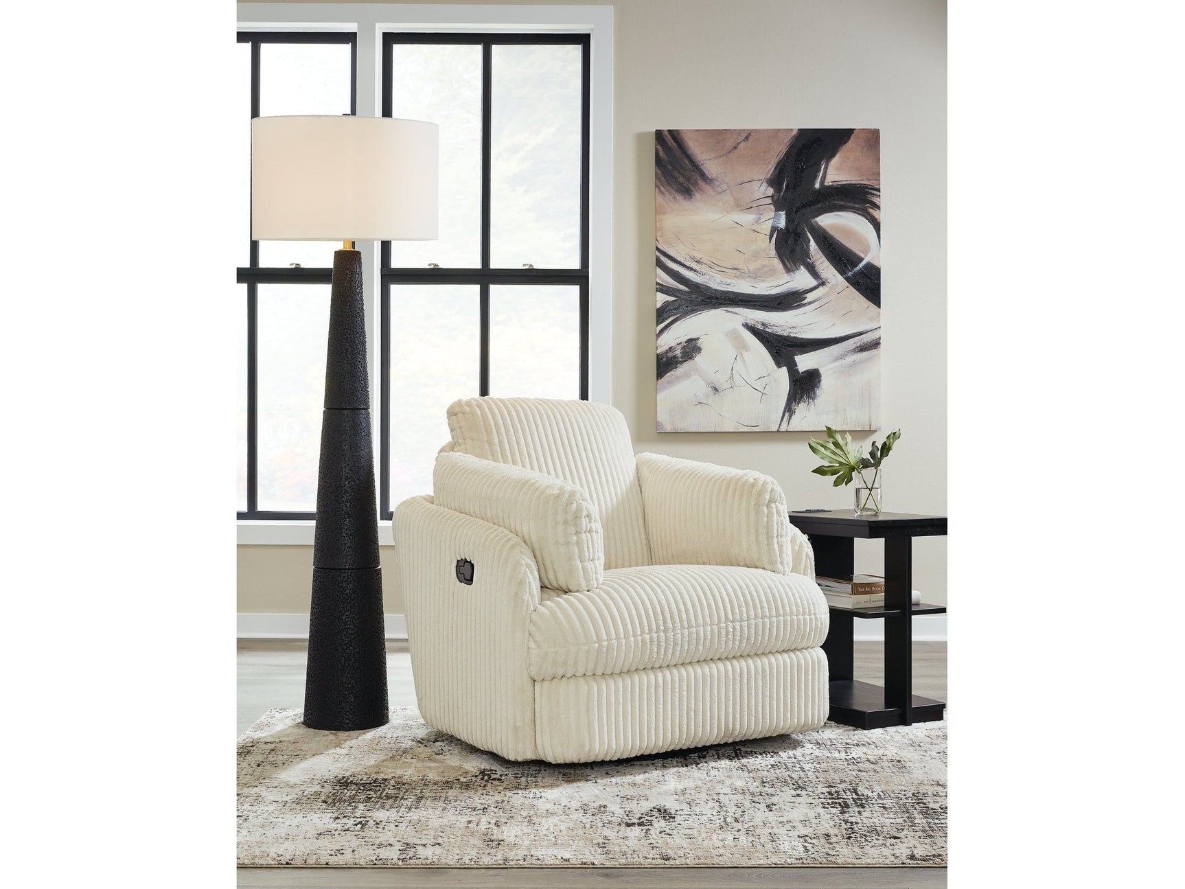Lindyn Ivory Swivel Glider Recliner (Online Special Price) - Ornate Home