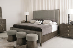Linea Cerused Charcoal Queen Panel Bed - Ornate Home
