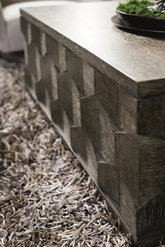 Linea Cerused Charcoal Square Cocktail Table - Ornate Home