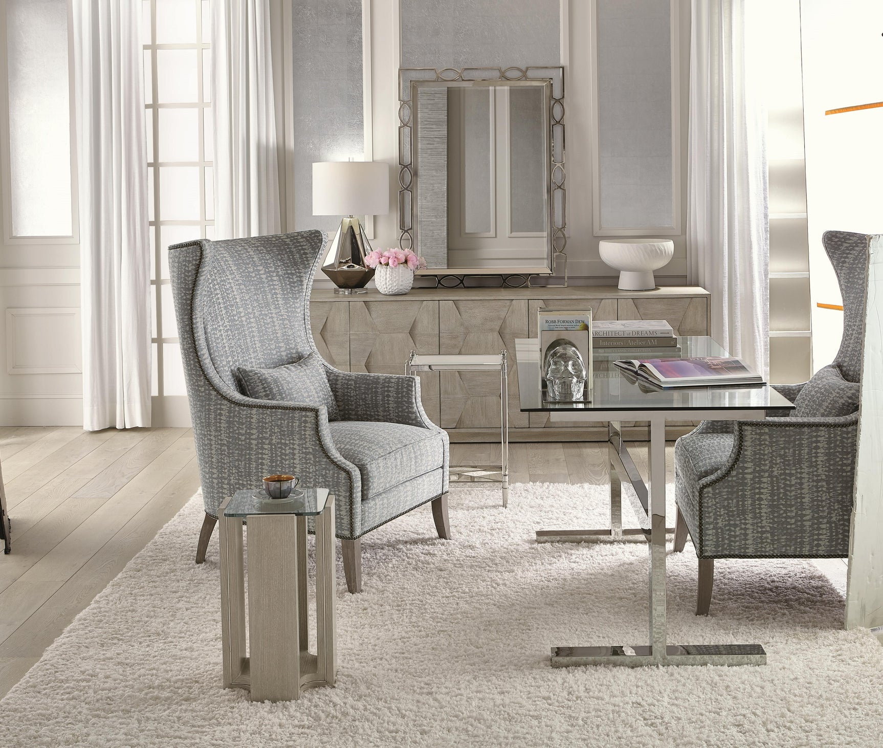 Linea Cerused Greige Entertainment Credenza - Ornate Home