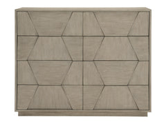 Linea Cerused Greige Geometric Dresser - Ornate Home
