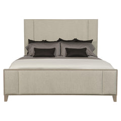 Linea Cerused Greige King Panel Bed - Ornate Home