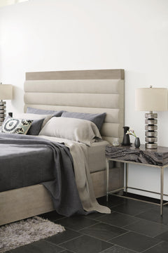Linea Cerused Greige Queen Panel Bed - Ornate Home