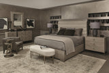 Linea Cerused Greige Queen Panel Bed - Ornate Home