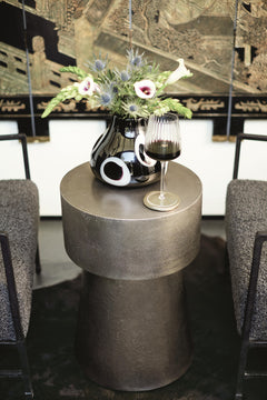 Linea Cone-Shaped Textured Graphite Side Table - Ornate Home