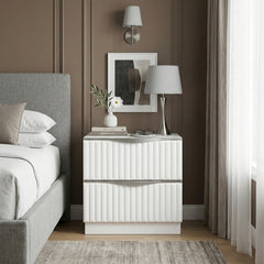 Linea Gray Nightstand - Ornate Home