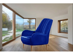 Linea Navy Blue Velvet Accent Chair - Ornate Home