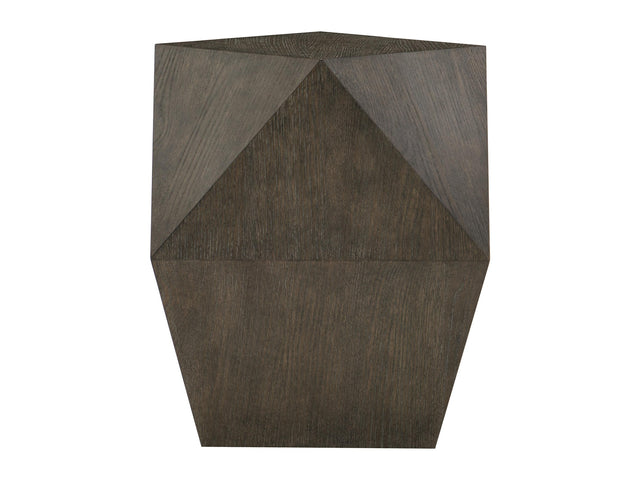 Linea Polyhedron Cerused Charcoal Side Table - Ornate Home