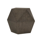 Linea Polyhedron Cerused Charcoal Side Table - Ornate Home