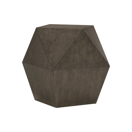 Linea Polyhedron Cerused Charcoal Side Table - Ornate Home