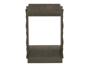 Linea Rectangular Cerused Charcoal Side Table - Ornate Home