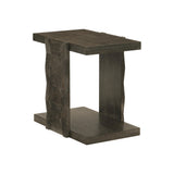 Linea Rectangular Cerused Charcoal Side Table - Ornate Home